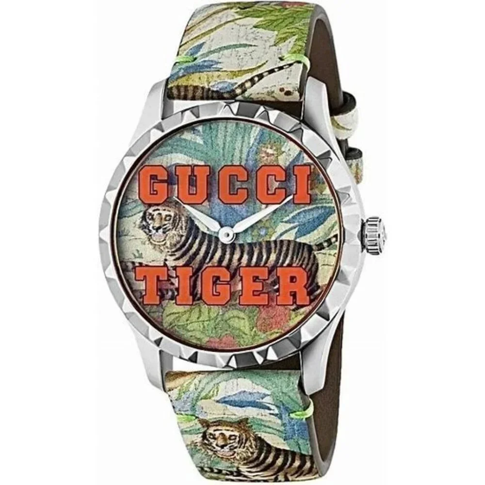 Gucci G-Timeless Tiger Swiss Watch 38mm, Sapphire Crystal, Swiss Made NEW